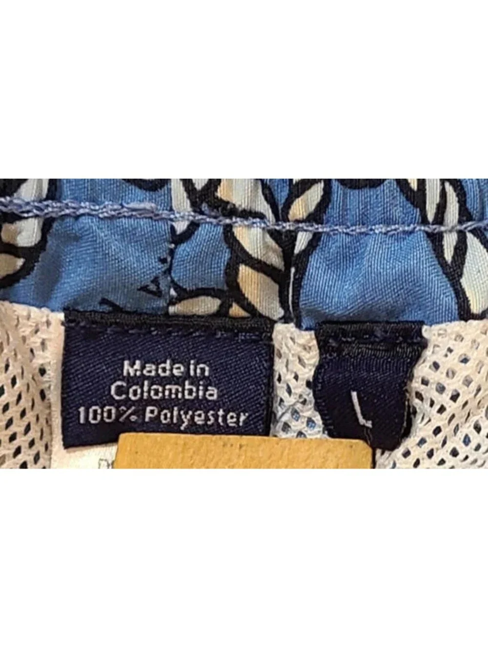 Vineyard Vines Swim Trunks Mens Sz Large Blue Nautical Rope Print Mesh Lined EUC